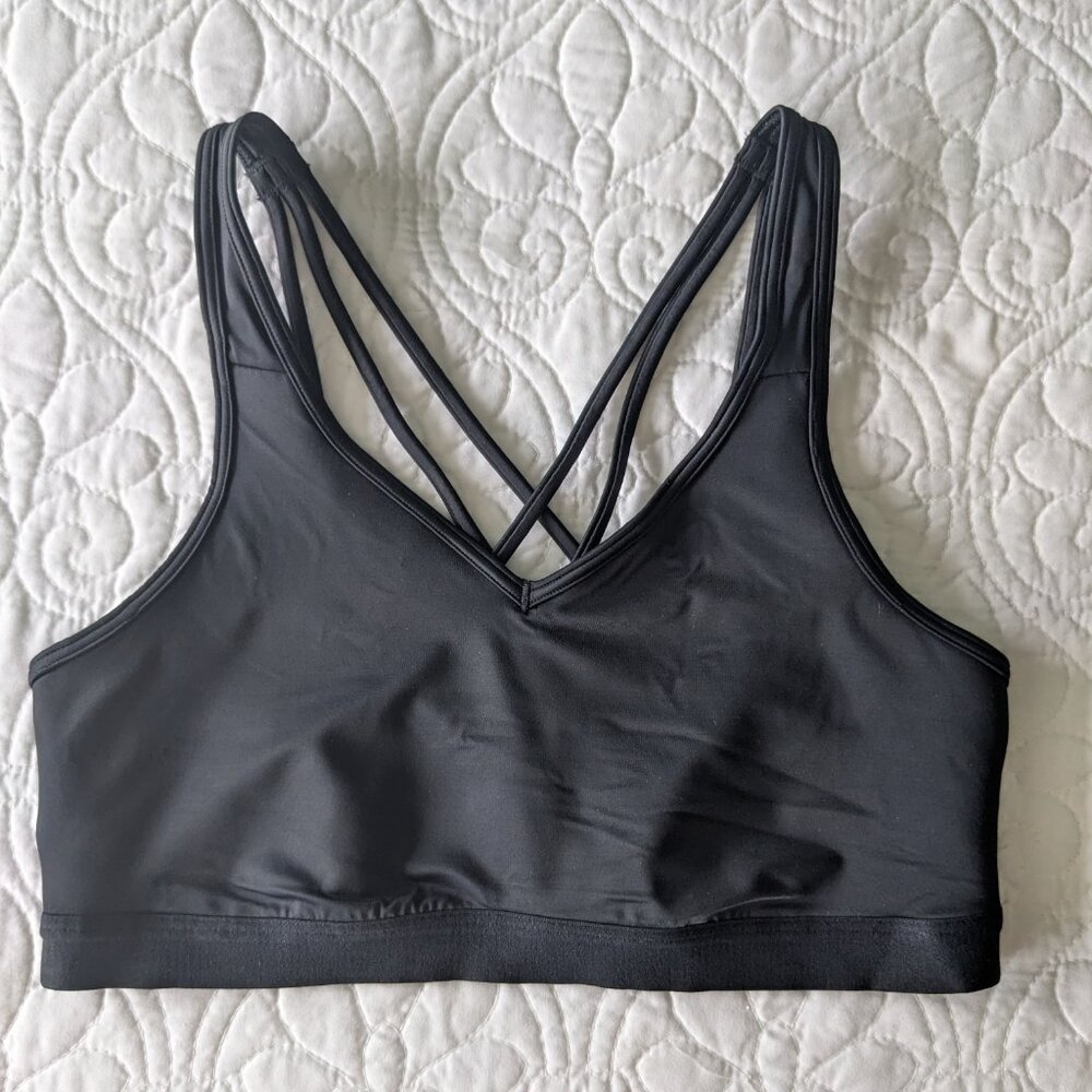 Core 10 Black Light Support Strappy Back Unique Sports Bra 34 C/D - Picture 5 of 8